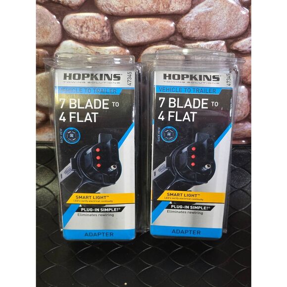 2- NEW Hopkins LED Smart Test Lights Trailer Adapter 7 Blade to 4 Flat Wire #A53 - Picture 2 of 4